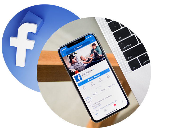 schermo del cellulare con logo facebook