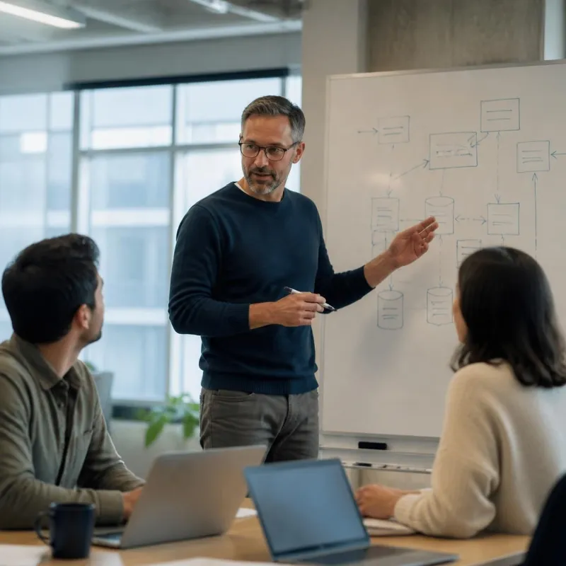 A CTO working with the development team